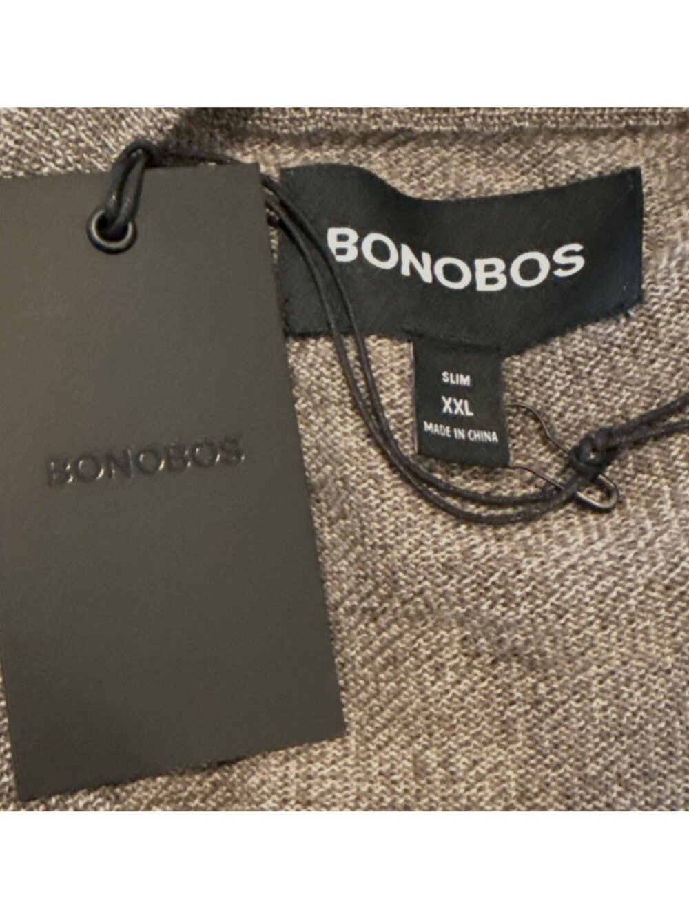Bonobos Men's Crew Neck Fine Merino Wool Sweater Oat Brown Size XXL NIB - Picture 5 of 8